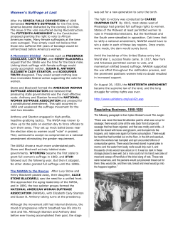 Women`s Suffrage at Last Regulating Business