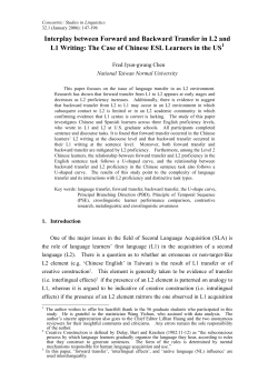 Interplay between Forward and Backward Transfer in L2 and L1