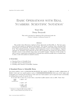 Basic Operations with Real Numbers: Scientific