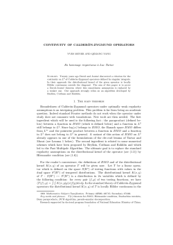 CONTINUITY OF CALDER&acute;ON-ZYGMUND OPERATORS