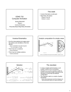 CENG 732 Computer Animation This week Inverse