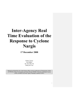 Inter-agency real-time evaluation of the response to cyclone