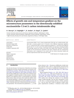 Effects of growth rate and temperature gradient on the microstructure
