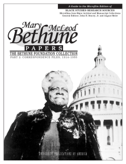 Mary McLeod Bethune Papers, Bethune Foundation
