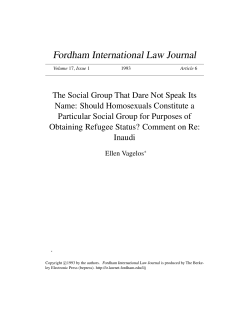 The Social Group That Dare Not Speak Its Name: Should