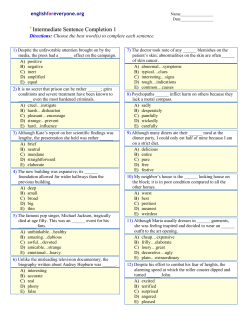 Intermediate Sentence Completion 1