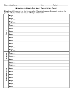 SCAVENGER HUNT -THE MOST DANGEROUS GAME