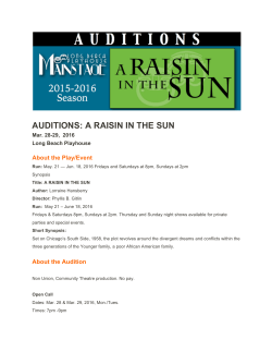 auditions: a raisin in the sun