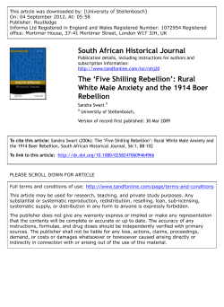 The `Five Shilling Rebellion`: Rural White Male Anxiety and the 1914