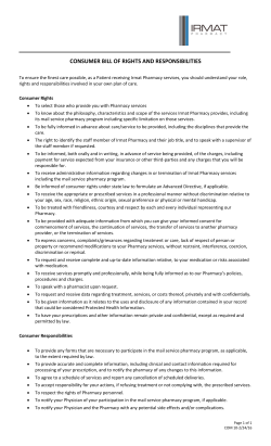 CONSUMER BILL OF RIGHTS AND RESPONSIBILITIES