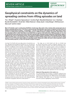 Geophysical constraints on the dynamics of spreading centres from