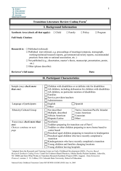Reviewer`s Coding Form for Transition Literature Review