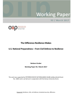 The difference resilience makes: U.S. national preparedness
