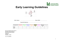 Early Learning Guidelines - Leicestershire County Council
