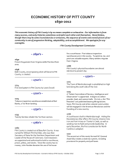 Economic History of Pitt County October 2012