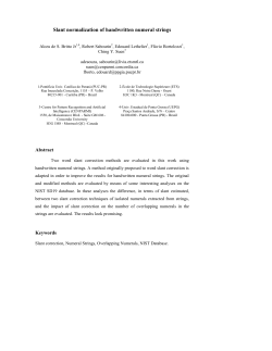 Slant normalization of handwritten numeral strings