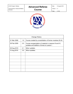 Advanced Referee Course