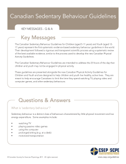 Canadian Sedentary Behaviour Guidelines