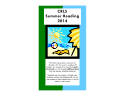 CRLS Summer Reading 2014