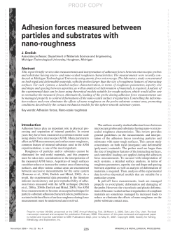 Adhesion forces measured between particles and substrates with