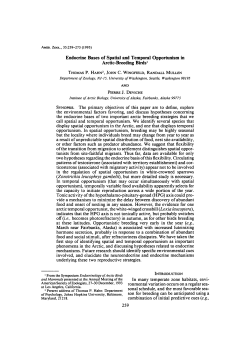 Endocrine Bases of Spatial and Temporal Opportunism in Arctic