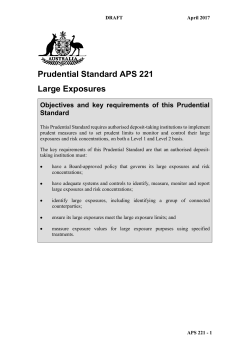 Prudential Standard APS 221 Large Exposures