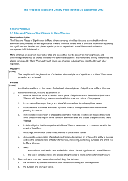 - Proposed Auckland Unitary Plan