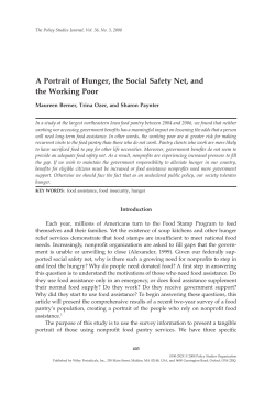 A Portrait of Hunger, the Social Safety Net, and the