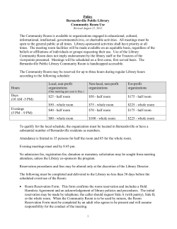 Policy Bernardsville Public Library Community Room Use The