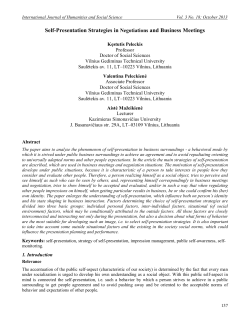Self-Presentation Strategies in Negotiations and Business Meetings