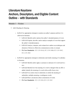 Literature Keystone Anchors, Descriptors, and Eligible Content