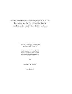 On the numerical condition of polynomial bases: Istimates for the