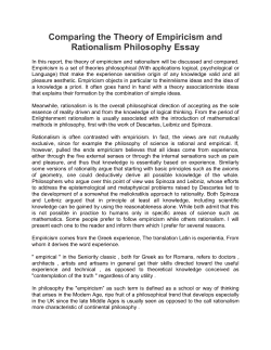 Comparing the Theory of Empiricism and Rationalism Philosophy