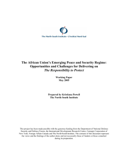The African Union`s Emerging Peace and Security Regime