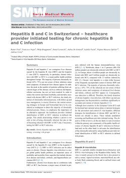 Hepatitis B and C in Switzerland