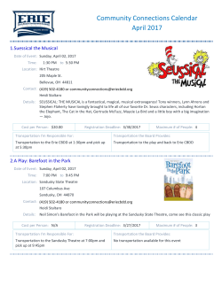April Calendar of Events