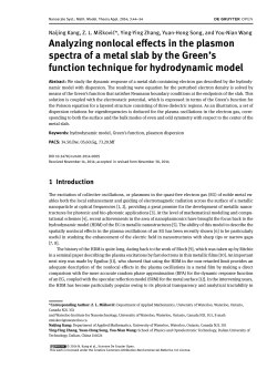 Analyzing nonlocal e ects in the plasmon spectra of a