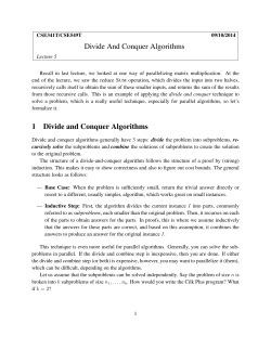 Divide and Conquer Algorithms