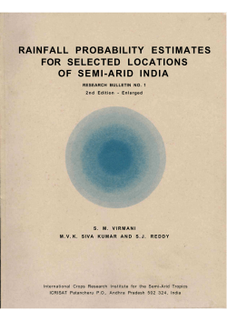rainfall probability estimates for selected locations