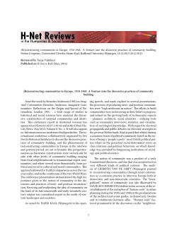 (Re)constructing communities in Europe, 1918-1968. A - H-Net