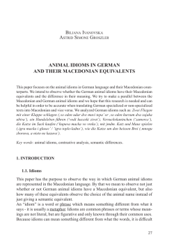 animal idioms in german and their macedonian equivalents