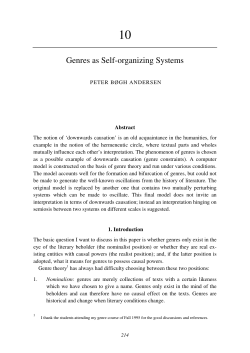 Genres as Self-organizing Systems