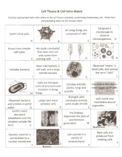 Cell Theory and Cell Intro Match