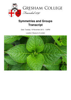Symmetries and Groups Transcript
