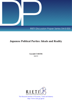 Jpanese Political Parties: Ideals and Reality