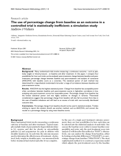 The use of percentage change from baseline as an