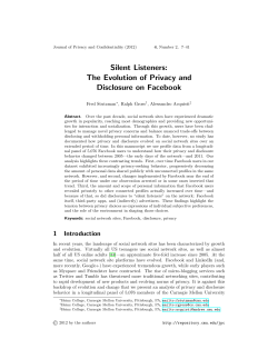 Silent Listeners: The Evolution of Privacy and Disclosure on Facebook