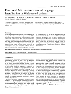 Functional MRI measurement of language lateralization in Wada
