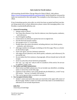 PoLAR Style Guide - AnthroSource