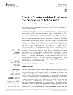 Effect of Constrained Arm Posture on the Processing of Action Verbs